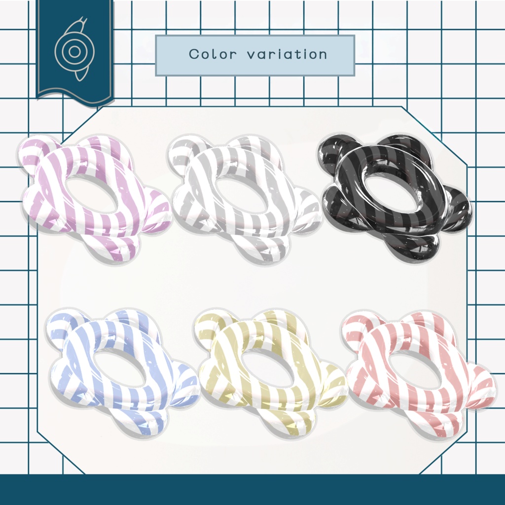 【多数アバター対応小物】ギミック付きうきわ《Suisai swimring》