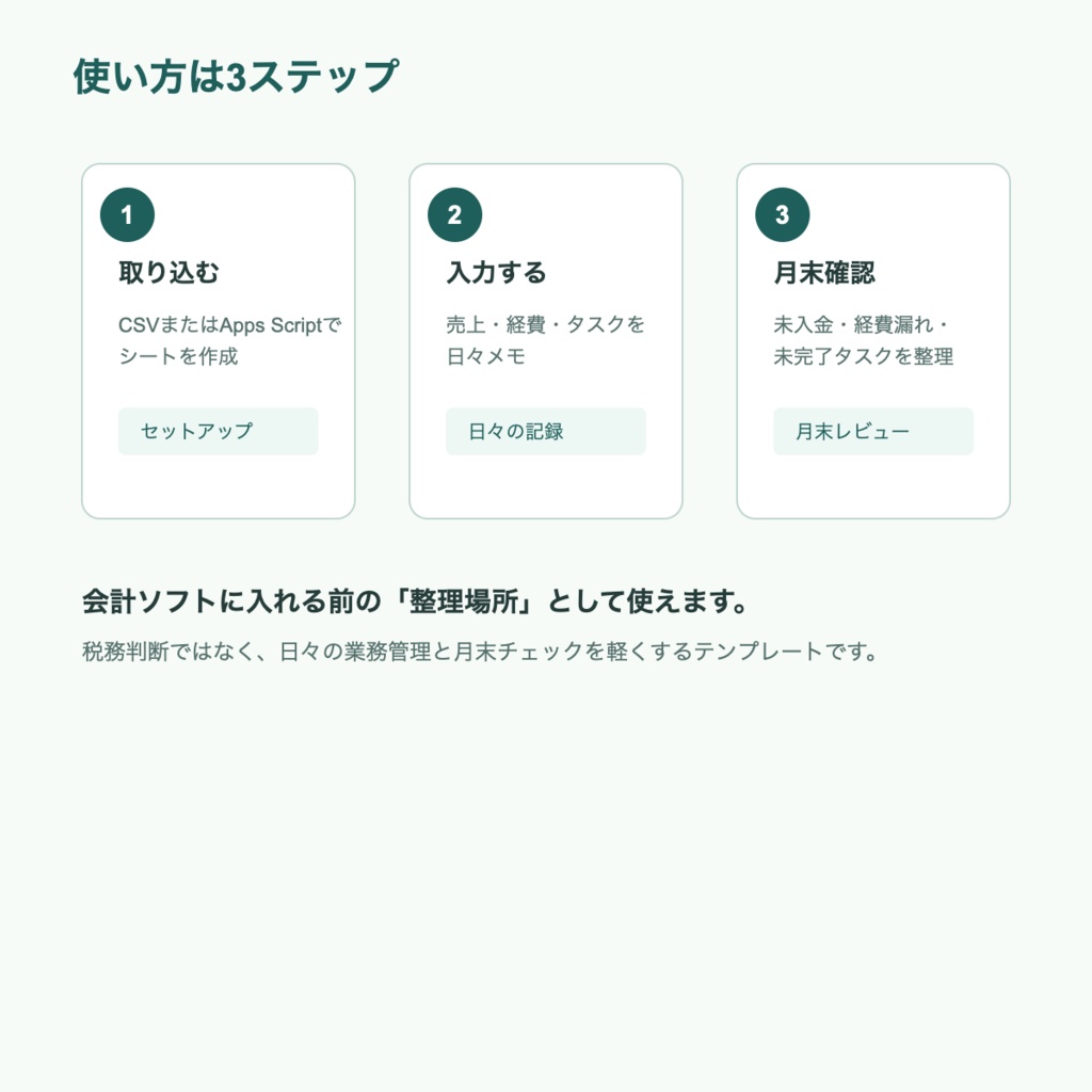 個人事業主のための売上・経費・タスク管理スプレッドシート