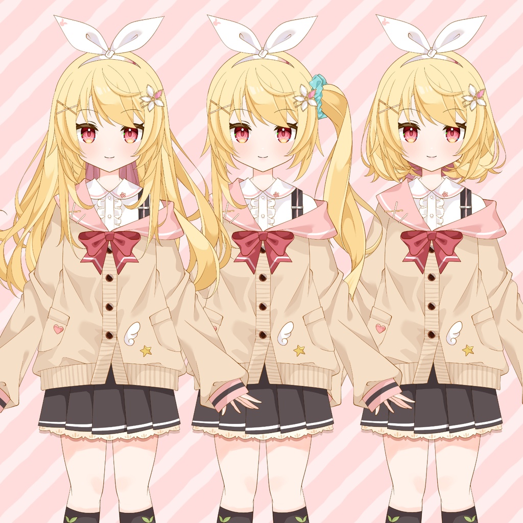 【Live2Dモデル】汎用12種髪型カスタムJKちゃん【汎用モデル】