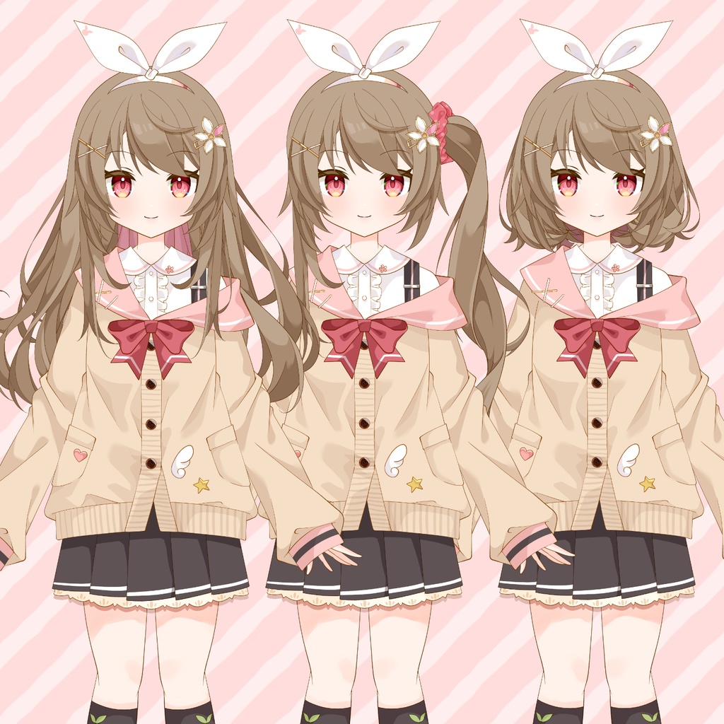 【Live2Dモデル】汎用12種髪型カスタムJKちゃん【汎用モデル】