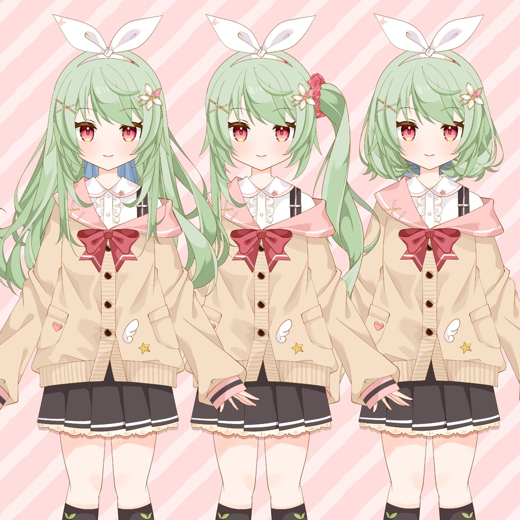 【Live2Dモデル】汎用12種髪型カスタムJKちゃん【汎用モデル】