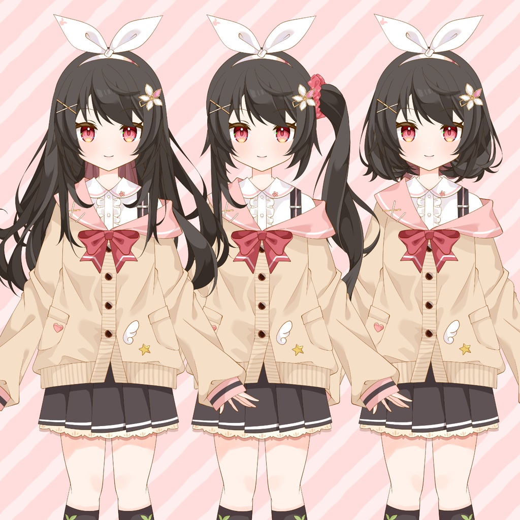 【Live2Dモデル】汎用12種髪型カスタムJKちゃん【汎用モデル】