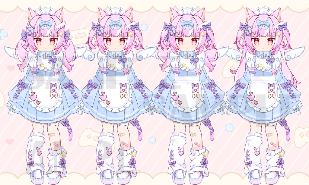 【汎用】髪型4種ねこみみジャージメイドちゃん【VTS対応】