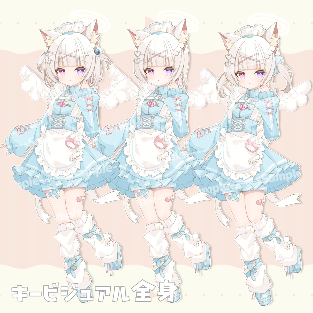 【Live2D model】髪型3種ジャージメイドちゃん【イラスト付き】