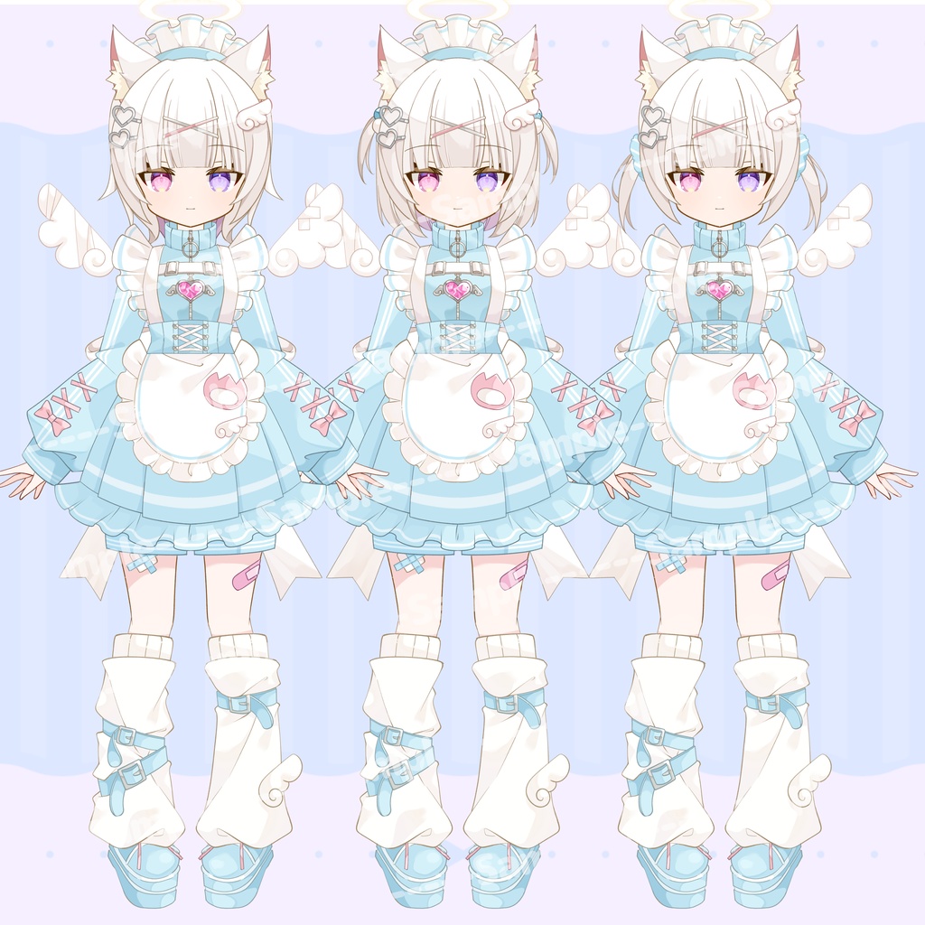 【Live2D model】髪型3種ジャージメイドちゃん【イラスト付き】