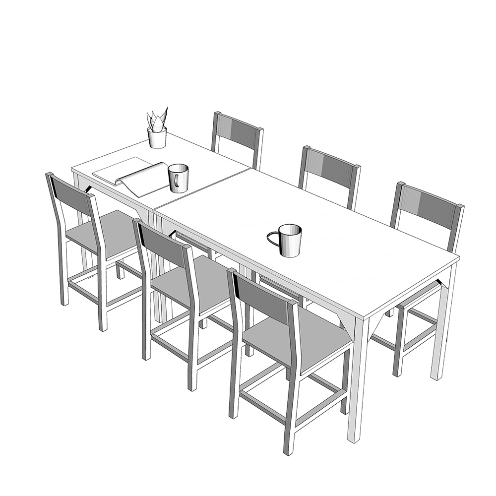 テーブルセット（２人用 +４人用）