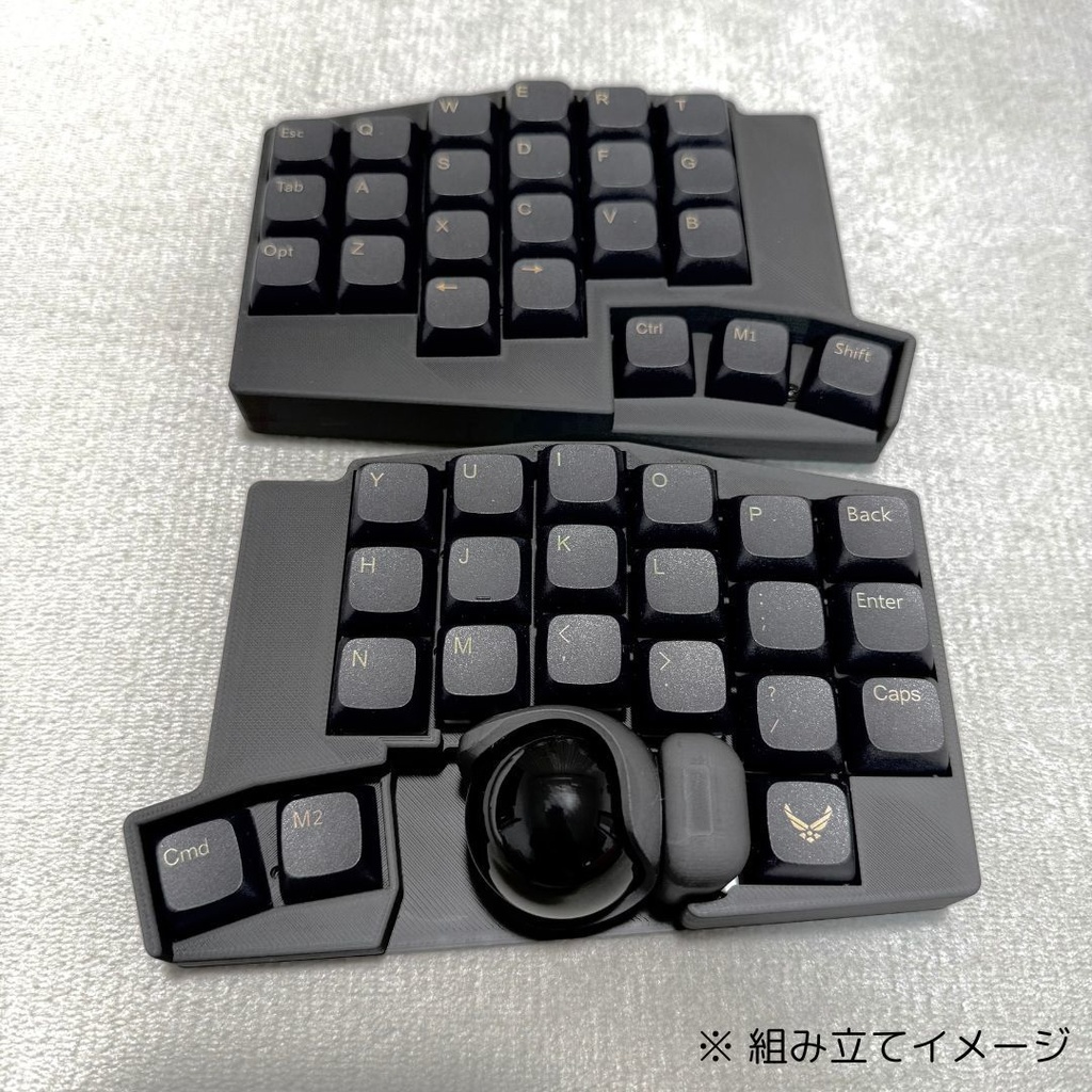 【ショップを移行しました。移行先は説明欄をご覧ください。】【マットブラック】Keyball44左右対称ケース(MagSafe対応可能)