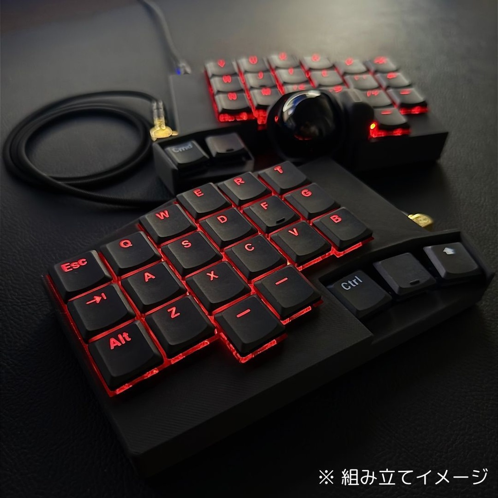 【ショップを移行しました。移行先は説明欄をご覧ください。】【マットブラック】Keyball44左右対称ケース(MagSafe対応可能)
