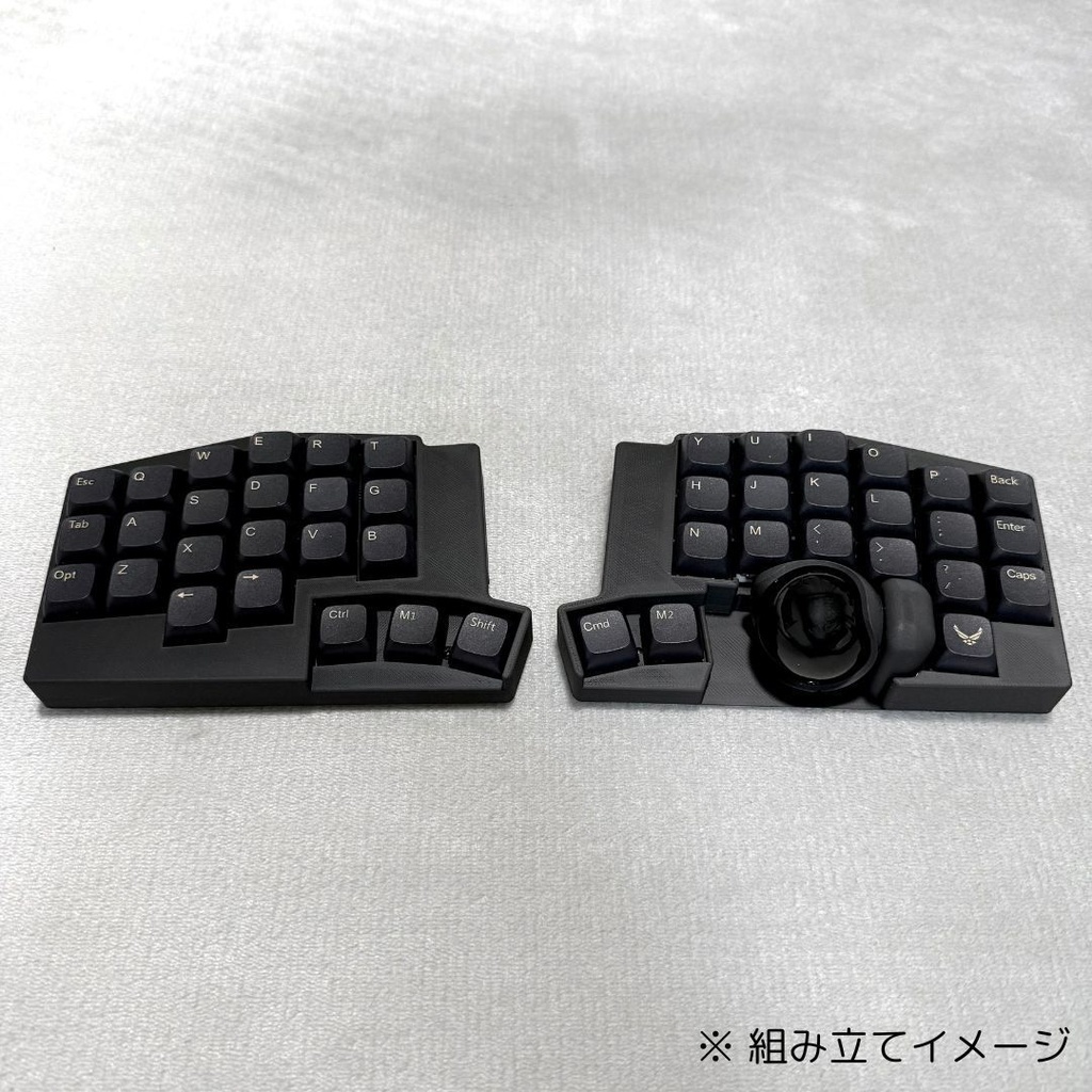 【ショップを移行しました。移行先は説明欄をご覧ください。】【マットブラック】Keyball44左右対称ケース(MagSafe対応可能)