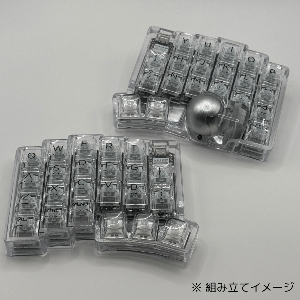 【roBa用】3点ベアリングトラックボールケース付き透明ケース