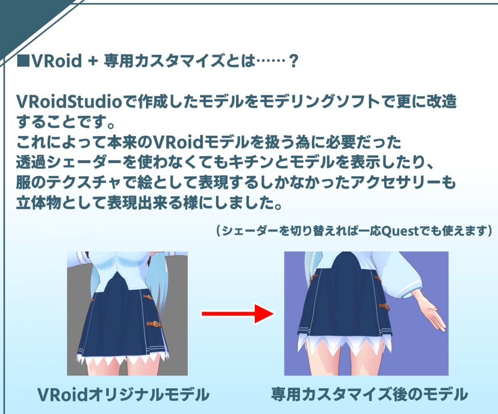 3Dモデル「シロン・テイル」~VRChat対応モデル(PC・Quest)~