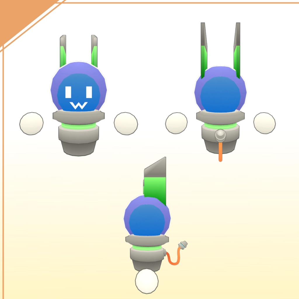 オリジナル3Dモデル「ライトキューくん」VRChat対応モデル(PC&Quest)