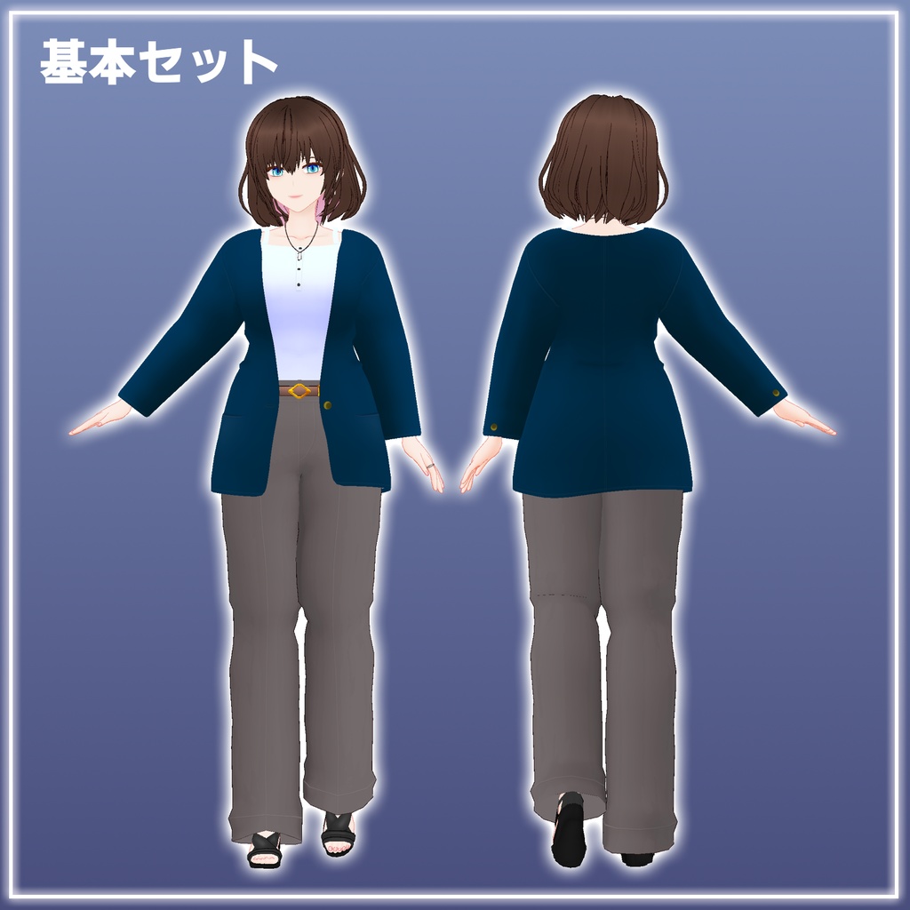 オリジナル3Dモデル「オネ(津上尾音)」VRChat対応モデル(PC)