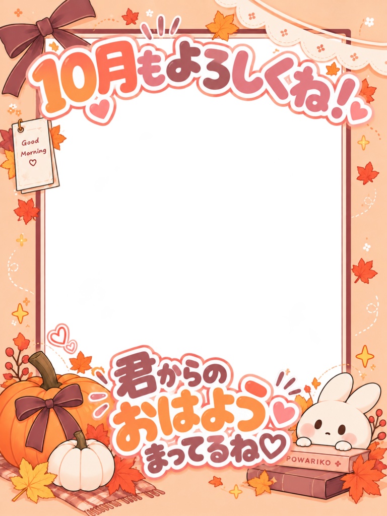 【無料】おはようVTuber素材｜10月🍁01