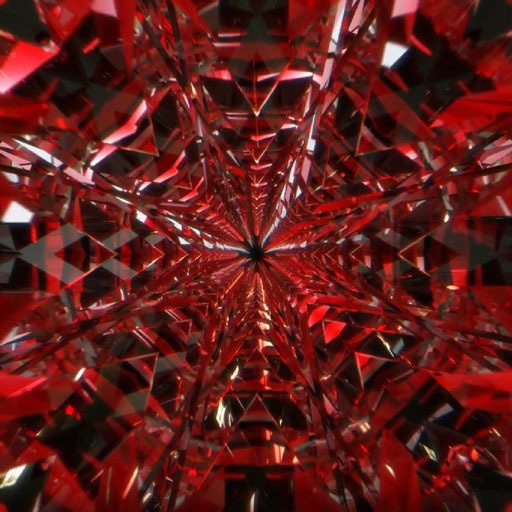 【素材屋 蛇藤】無料映像素材│幾何学模様・万華鏡・ガラス・赤
