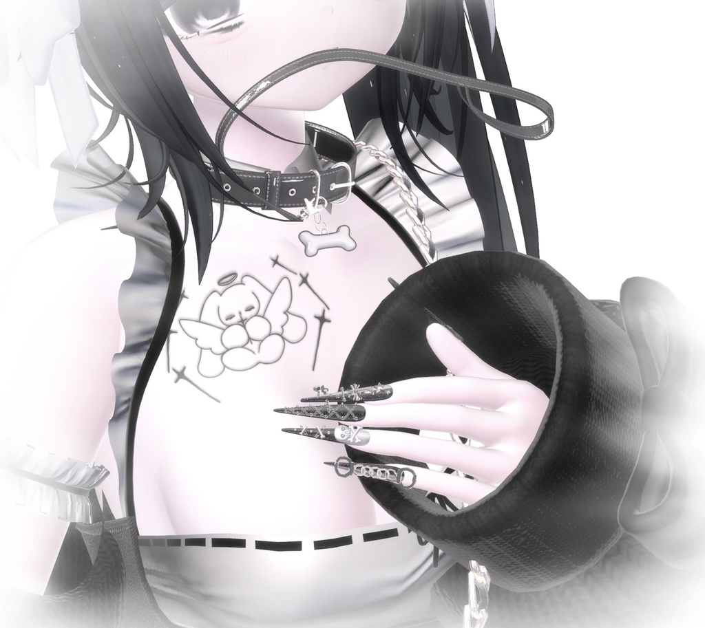 tattoo 🐇 ִֶָ ࣪ 𑊢 十字架天使バニー タトゥーテクスチャ.⋆𝜗𝜚