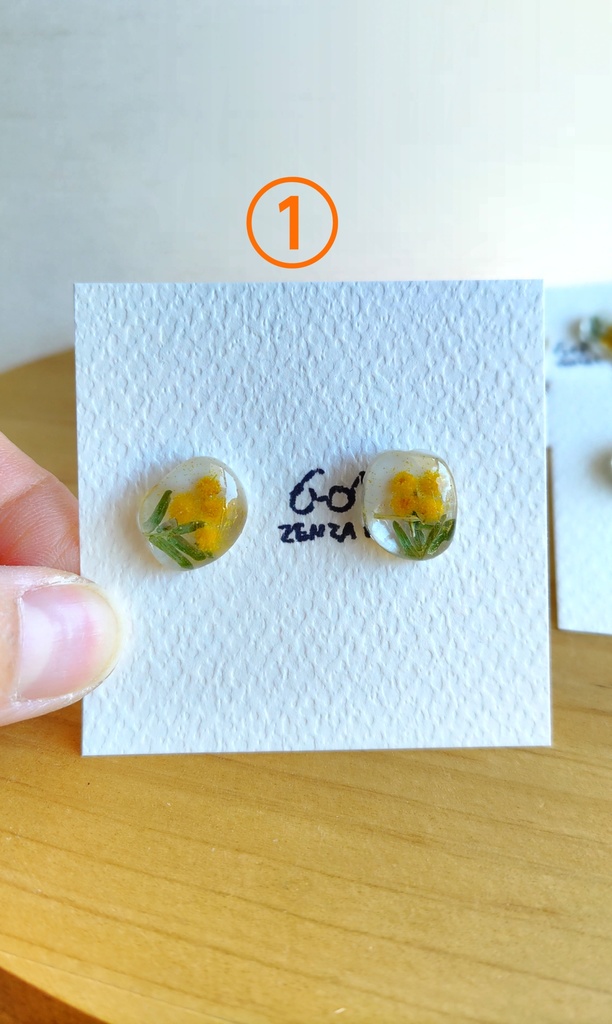 黄色と緑色のミモザ