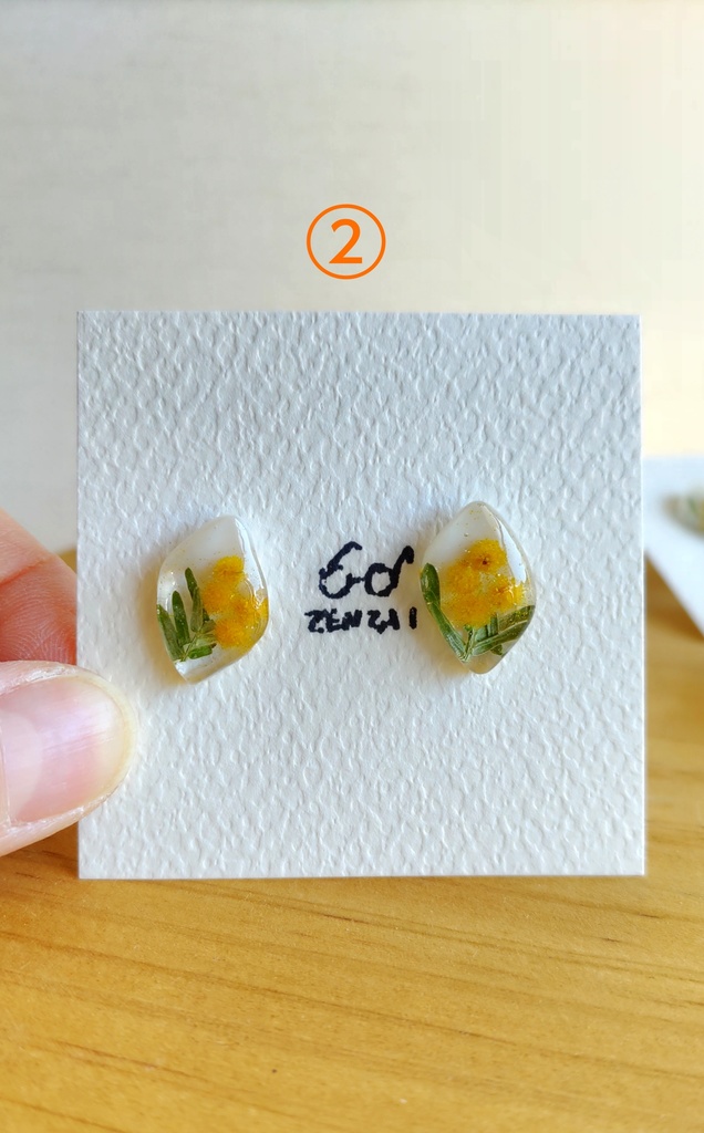 黄色と緑色のミモザ