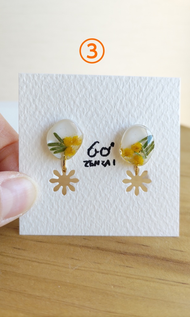 黄色と緑色のミモザ