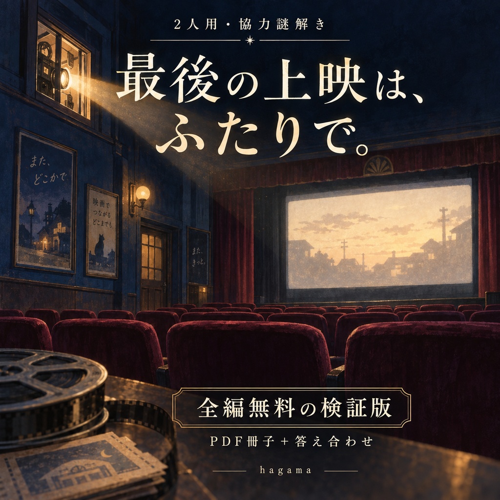 【無料・2人用協力謎解き】最後の上映は、ふたりで。|全編検証版