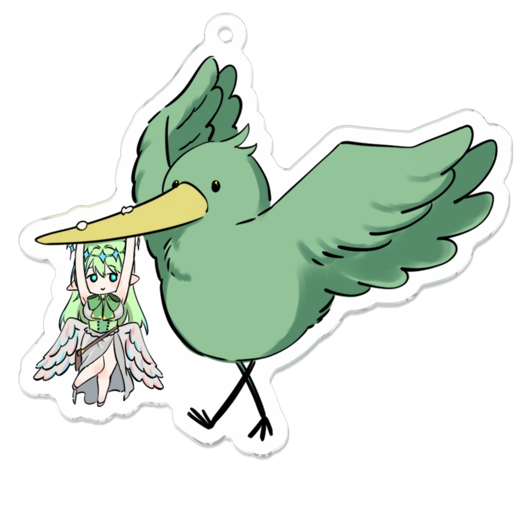 アクリルキーホルダー(2mピーちゃん)70×70mm