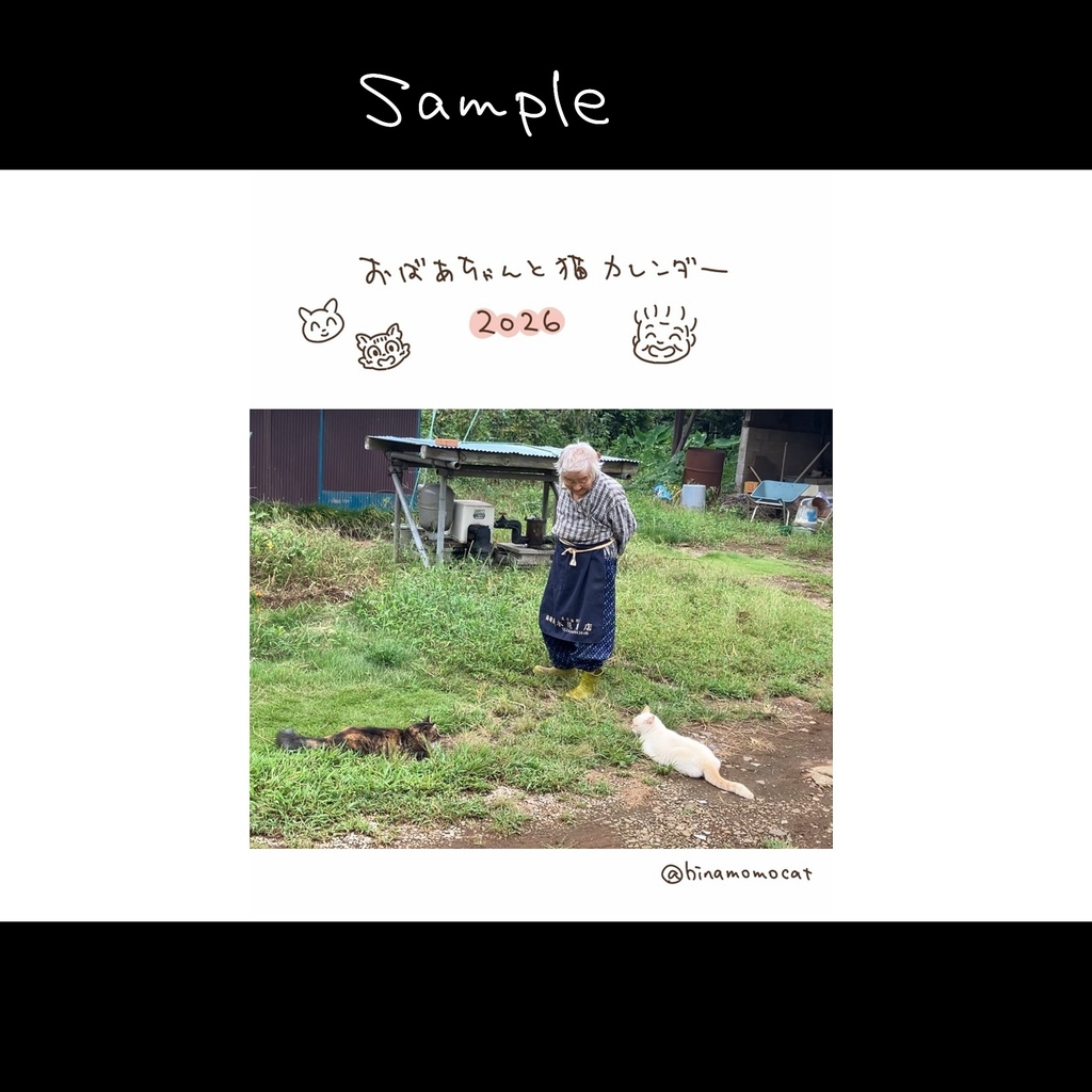 おばあちゃんと猫カレンダー2026