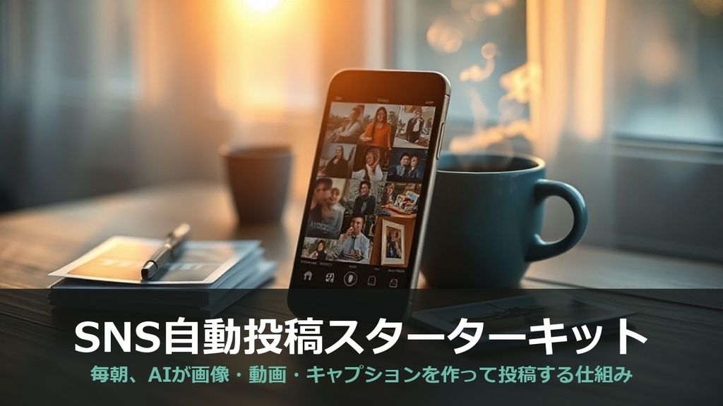 SNS自動投稿スターターキット｜毎朝AIが画像・動画・キャプションを作って投稿する仕組み
