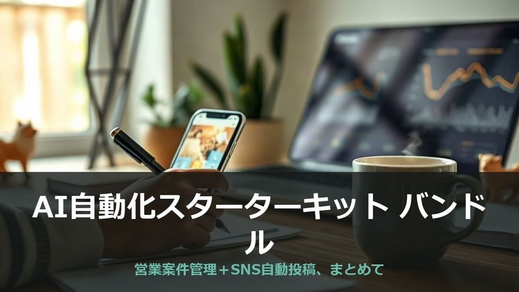 AI自動化スターターキット バンドル|営業案件管理+SNS自動投稿(AI営業OS+SNS自動投稿キット)