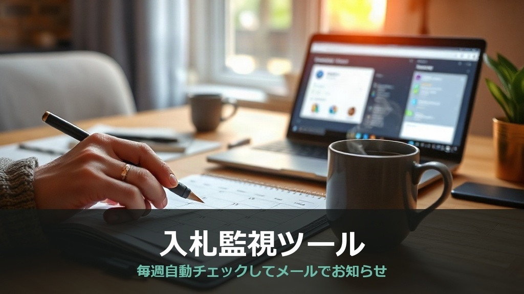 入札・公募 監視ツール スターターキット｜自治体サイトを毎週自動巡回してメール通知