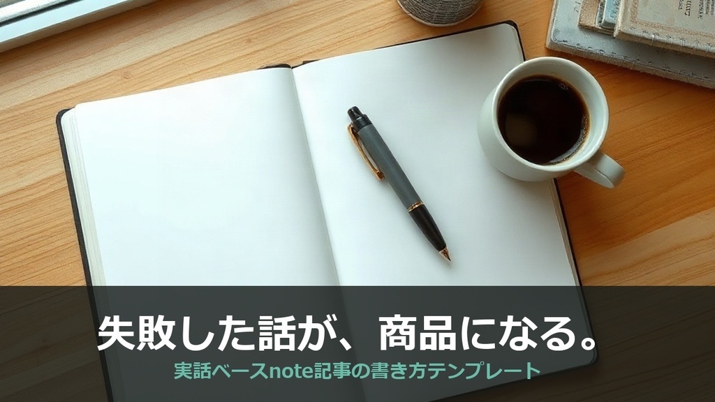 実話ベースnote記事 執筆テンプレート｜「AIに任せて失敗した話」を売れる記事に変える書き方の型