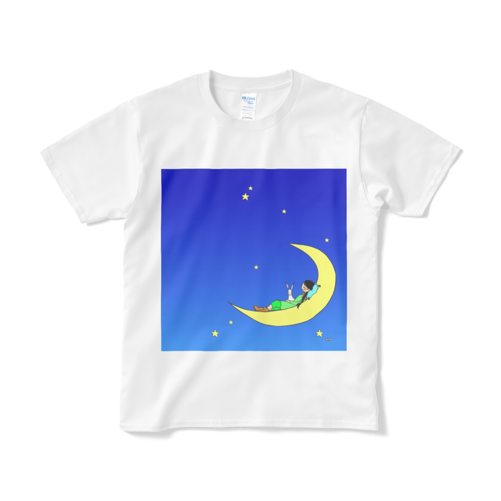 【Tシャツ】夜空とウサギと少女