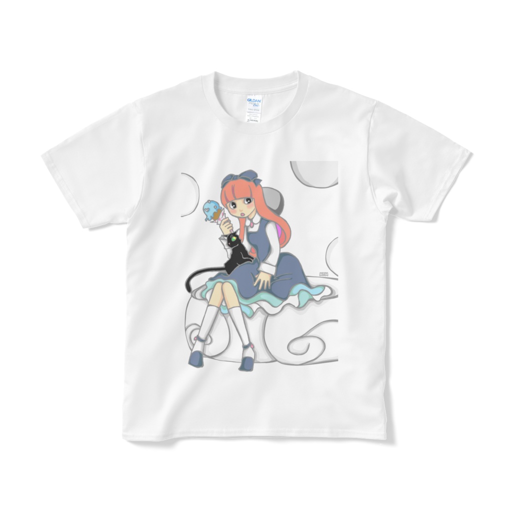 【Ｔシャツ】黒猫とアイスクリーム