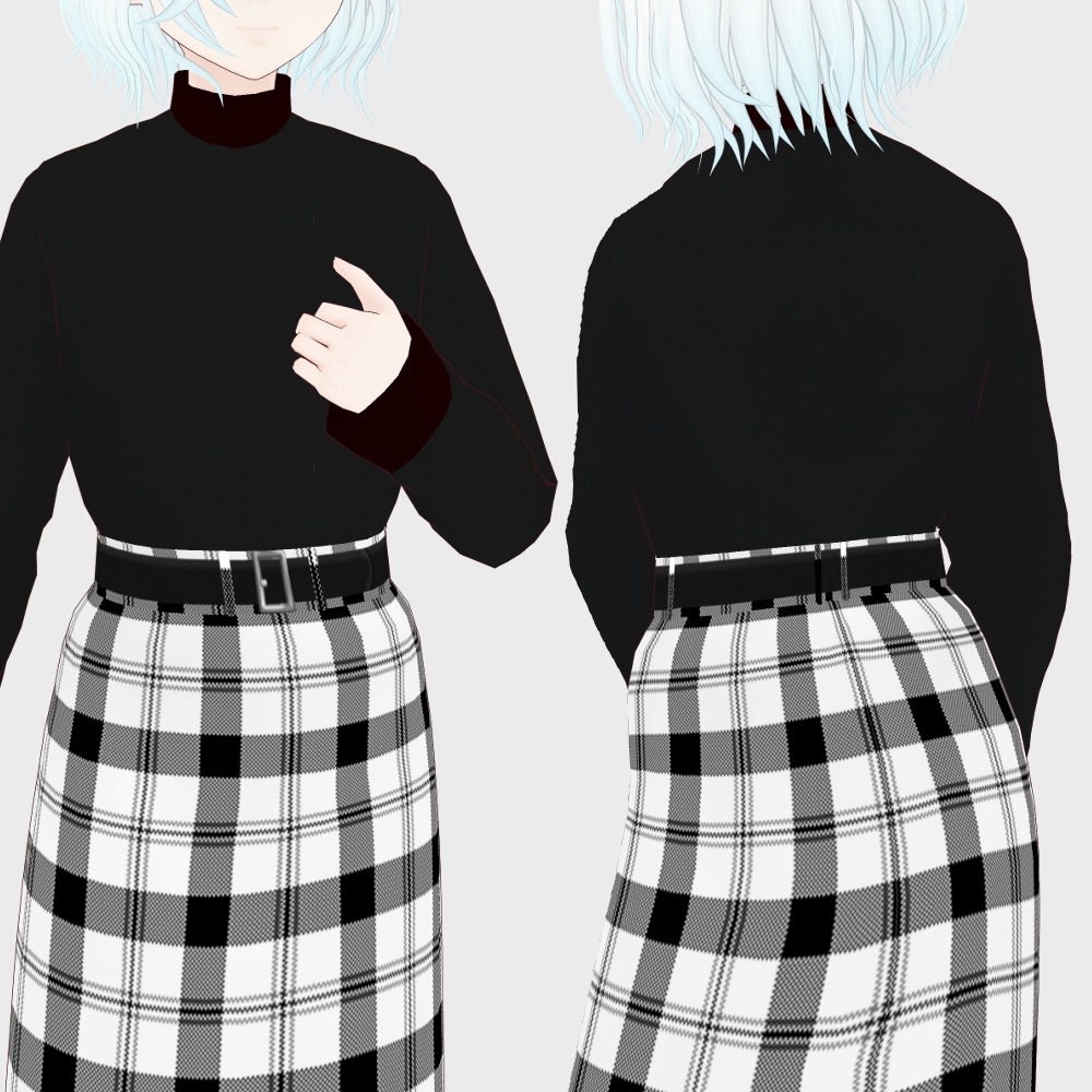 【テクスチャ】チェックスカート【Vroid正式版対応】