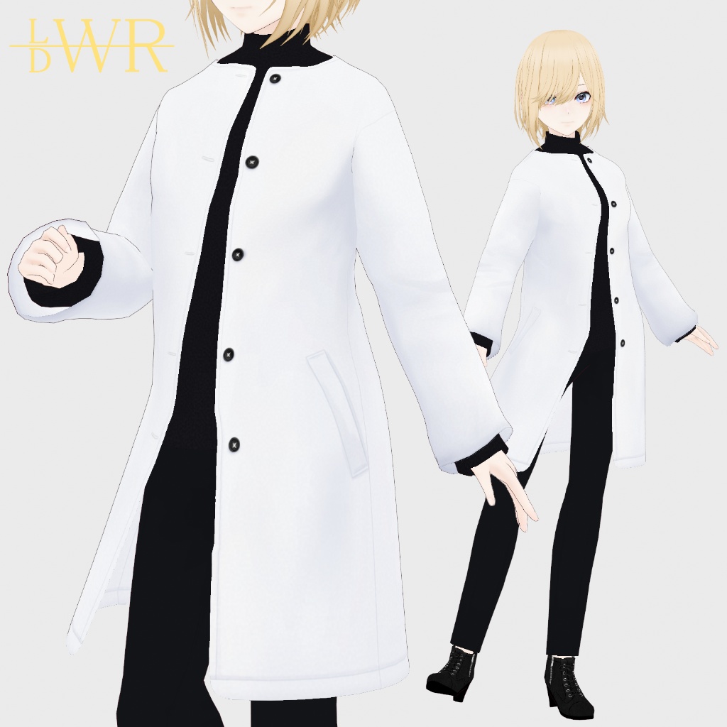【テクスチャ】シンプルノーカラーコート【Vroid正式版対応】
