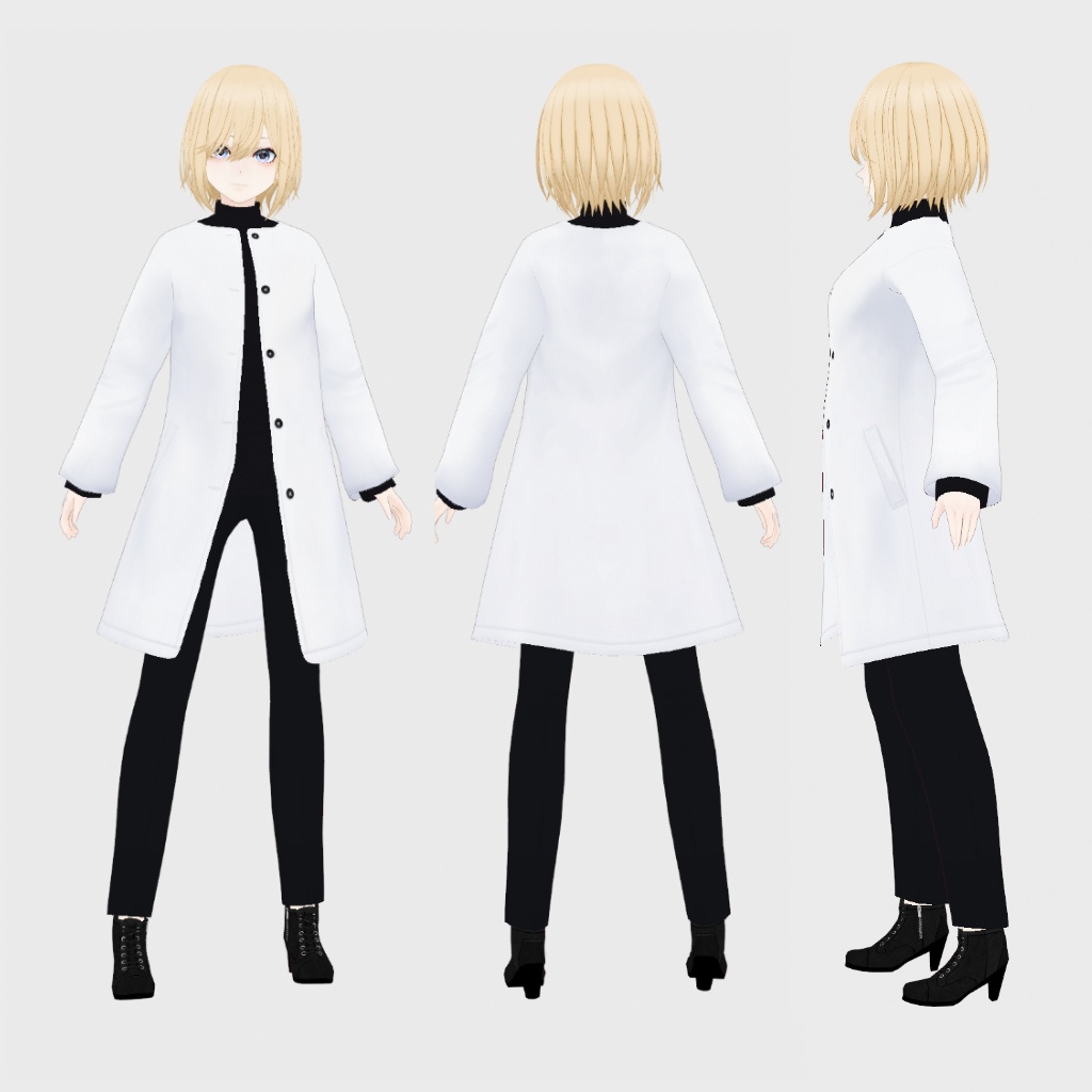 【テクスチャ】シンプルノーカラーコート【Vroid正式版対応】