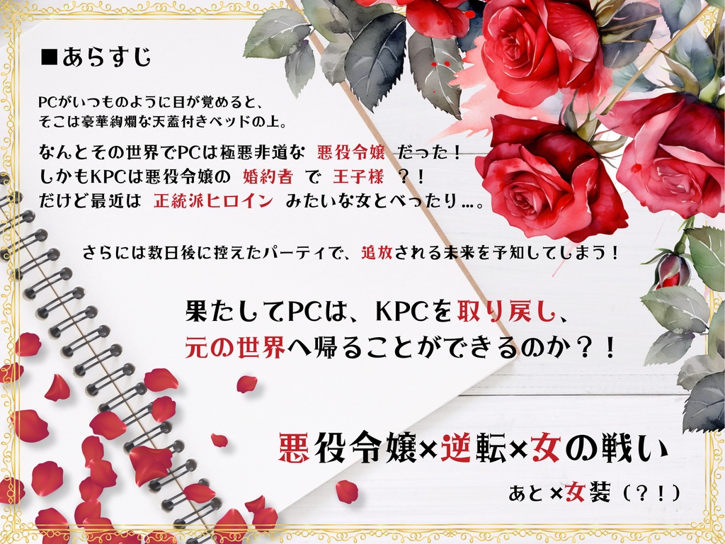【CoCシナリオ】悪役令嬢奮闘記〜気がついたら令嬢だし、あの人は婚約者だし、知らない女とイチャついてるし!〜【SPLL: E195645】