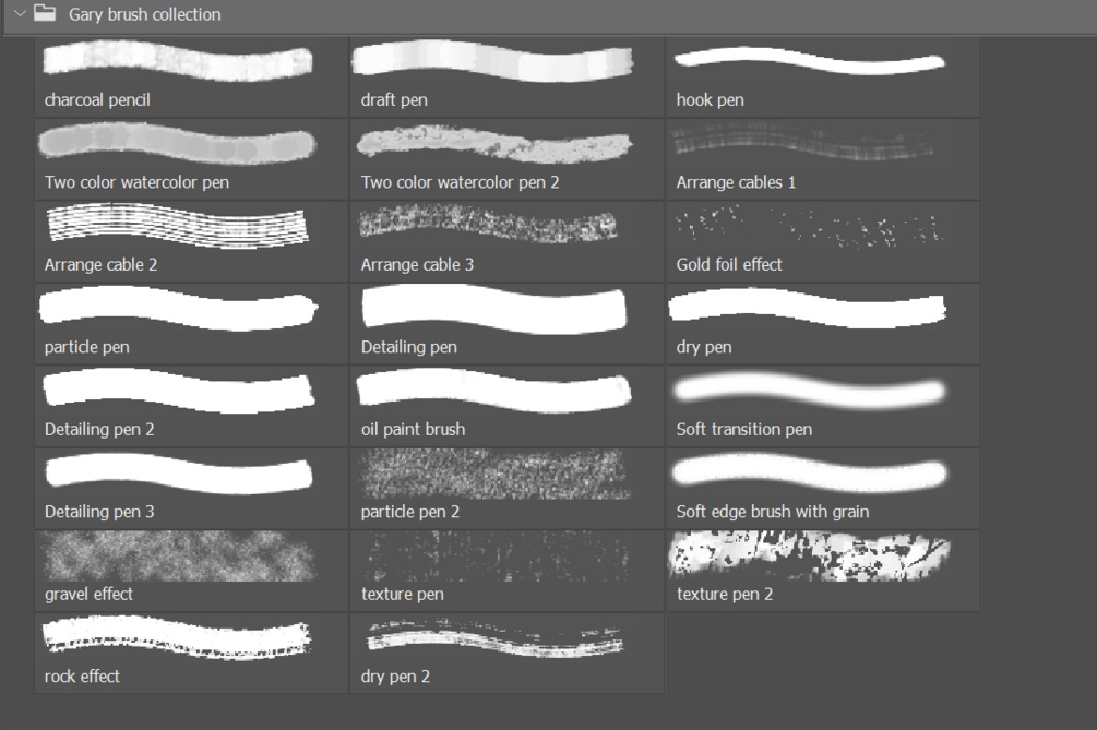 Gary ブラシコレクション|Photoshop 用オリジナル筆ブラシ 23 種セット