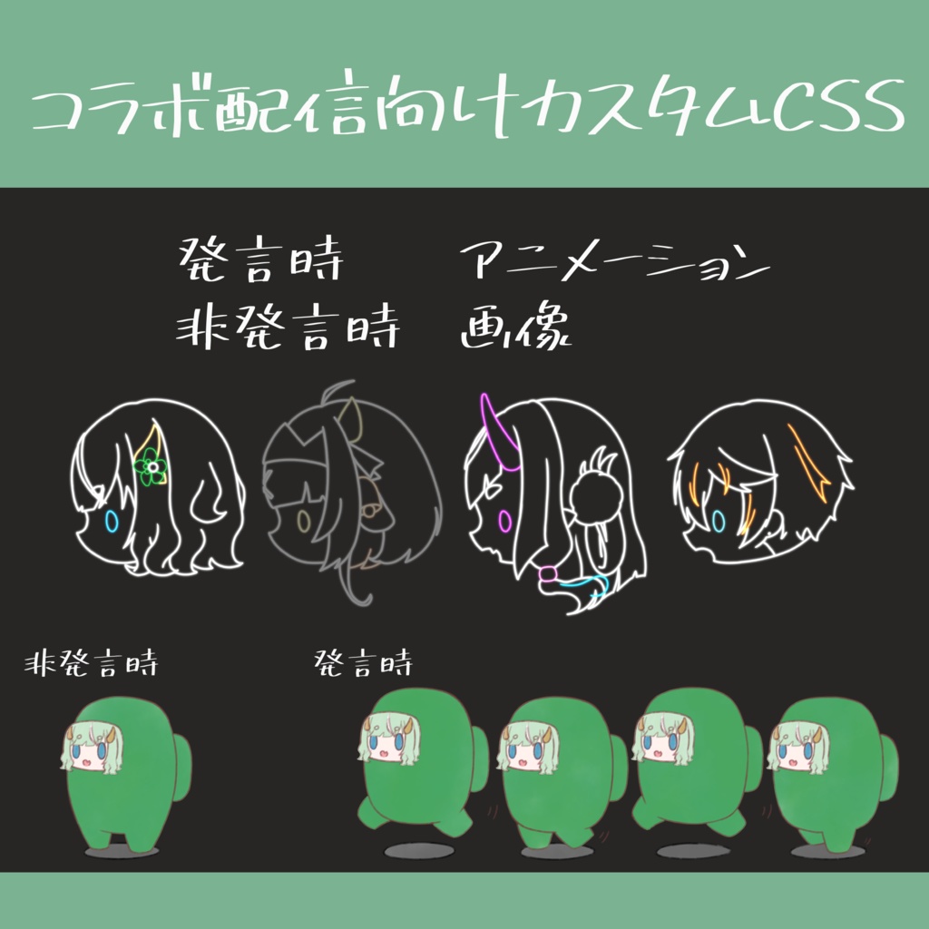 【OBS】コラボ通話用アニメーションカスタムCSS