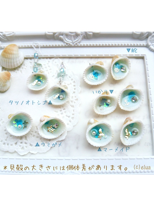 ★ピアス「貝殻の中の海」