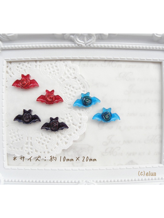 ★ピアス・イヤリング「薔薇蝙蝠」