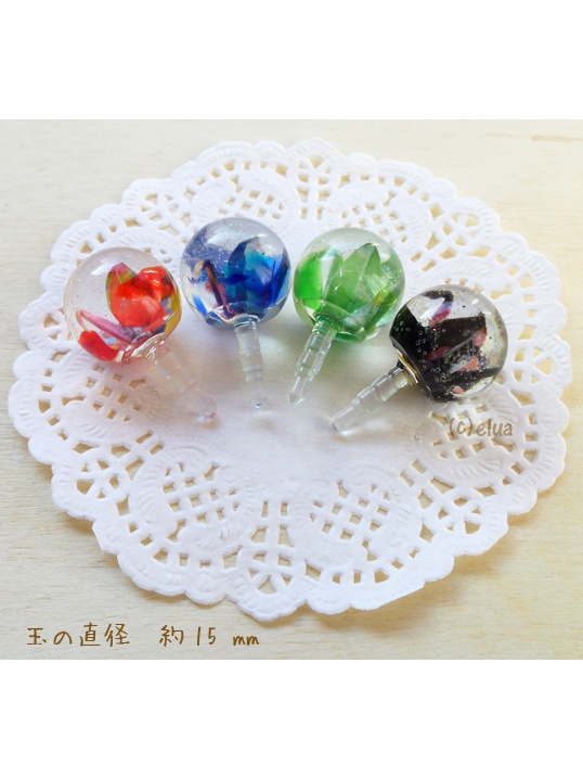 ★イヤホンピアス「和の玉 -鶴- 」