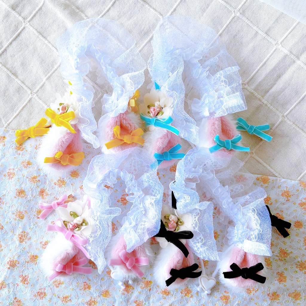 たれみみうさぎボンネットヘアピンセット🐇