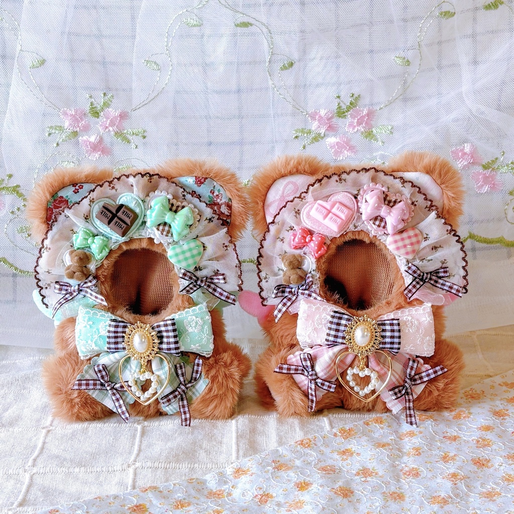 おすわりチョコミントくまさん&いちごチョコくまさん🧸