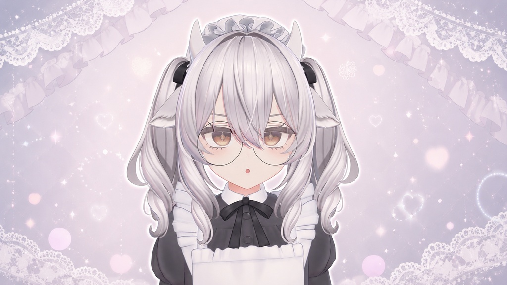 【無料】黒ぶち丸メガネ 3Dモデル（ミルティナ用）【MA対応】