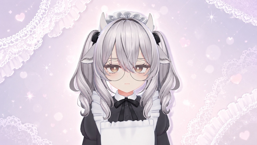 【無料】黒ぶち丸メガネ 3Dモデル(ミルティナ用)【MA対応】