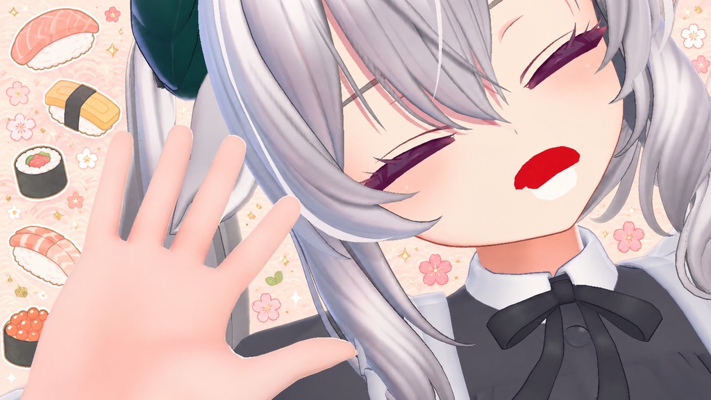【無料】めっちゃのびーる!ぷるぷるお口寿司 / VRChat向け【MA対応】