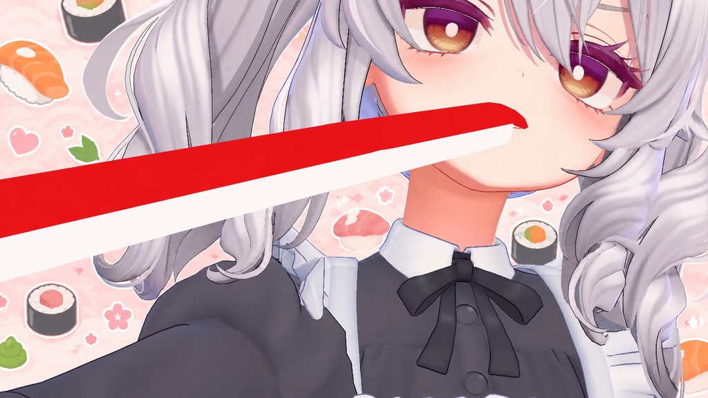 【無料】めっちゃのびーる!ぷるぷるお口寿司 / VRChat向け【MA対応】