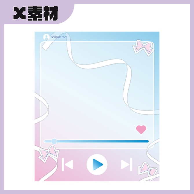 音楽プレイヤー風（半透明）:1色