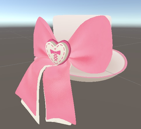 【VRChat想定】リボンハット(ピンク)