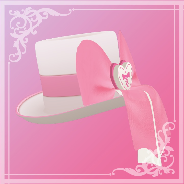 【VRChat想定】リボンハット(ピンク)【バレンタイン 】